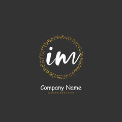Fototapeta premium I M IM Initial handwriting and signature logo design with circle. Beautiful design handwritten logo for fashion, team, wedding, luxury logo.