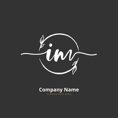 I M IM Initial handwriting and signature logo design with circle. Beautiful design handwritten logo for fashion, team, wedding, luxury logo.