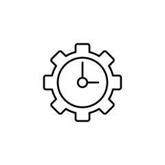 Time and clock icon, speed, alarm, restore, management, watch thin line symbols for web and mobile phone on white background - editable stroke vector illustration eps10