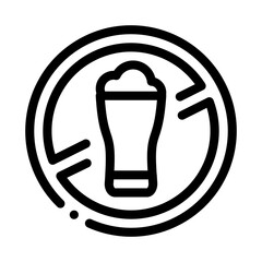 stop drink alcohol sign icon vector. stop drink alcohol sign sign. isolated contour symbol illustration