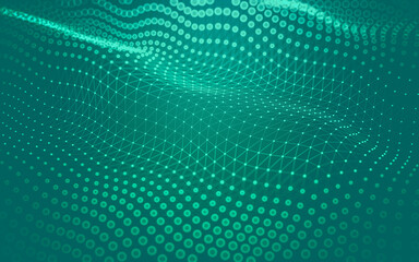 Obraz premium Abstract background. Molecules technology with polygonal shapes, connecting dots and lines. Connection structure. Big data visualization.