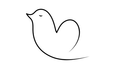 Bird Continuous Line art Vector
