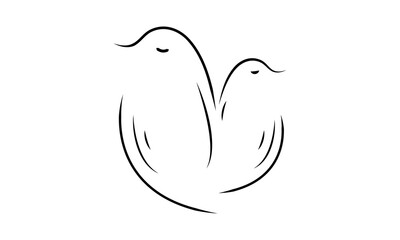 Bird Continuous Line art Vector