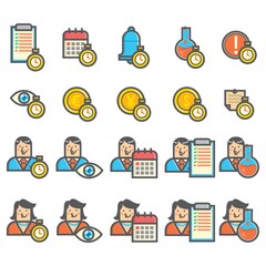 Set of business strategy icons