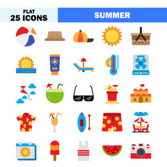 Summer icon vector illustration in flat style for any projects