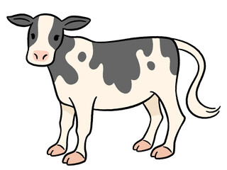 手描き風タッチの子牛のイラスト