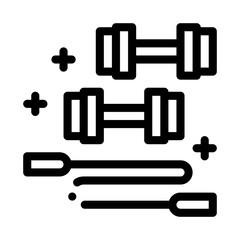 dumbbells and jump rope icon vector. dumbbells and jump rope sign. isolated contour symbol illustration