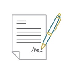 A document sheet with pen Illustration.