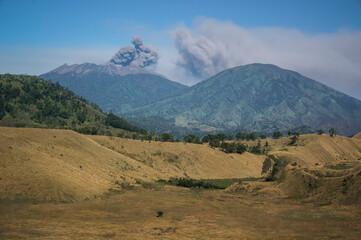 Bondowoso, 26 July 2015 East Java / Indonesia Mount Raung eruption spews lava and ash, pictures...