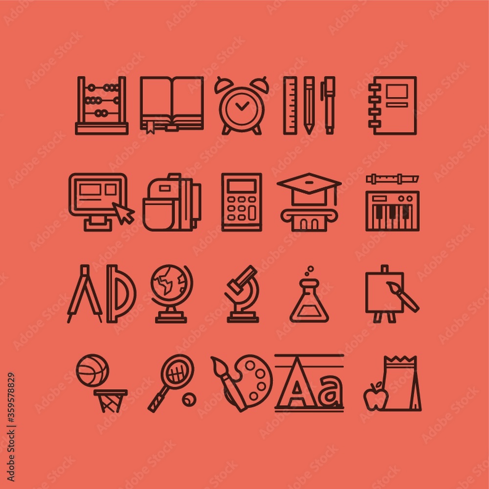 Sticker collection of education icons