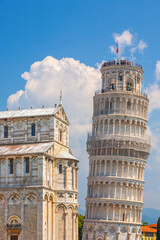 Fototapeta na wymiar The Leaning Tower, Pisa city downtown skyline cityscape in Italy