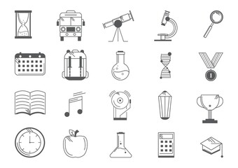 A collection of education icons illustration.