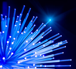 abstract background of fiber optic network cables