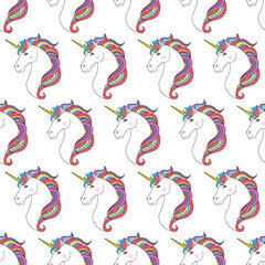 Unicorn seamless pattern, vector illustration.