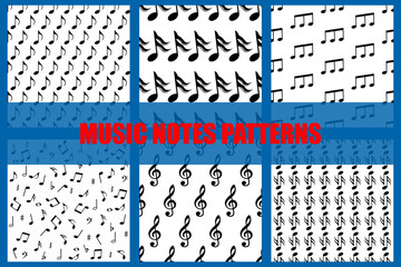 Musical pattern collection, vector illustration.