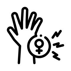 female hand icon vector. female hand sign. isolated contour symbol illustration