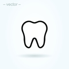 Dental Treatment and Tooth. Line art simple vector modern icon design illustration.