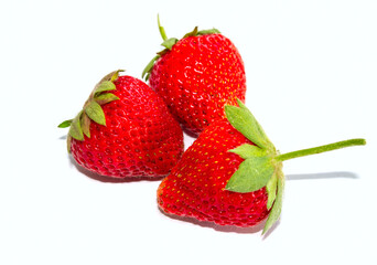 Strawberry closeup isolate on a white background