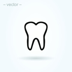 Dental Treatment and Tooth. Line art simple vector modern icon design illustration.