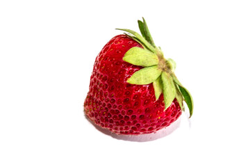 Strawberry closeup isolate on a white background