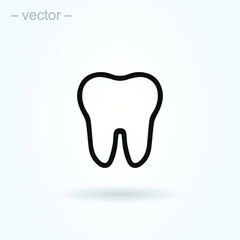 Dental Treatment and Tooth. Line art simple vector modern icon design illustration.