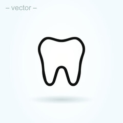 Dental Treatment and Tooth. Line art simple vector modern icon design illustration.