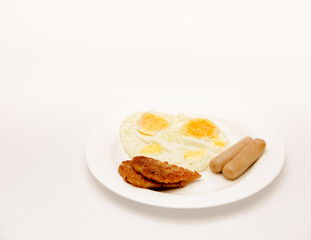 Delicious breakfast shot isolated against a white background. 