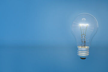 Light bulb on using energy 3D illustration