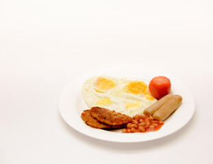 Delicious breakfast shot isolated against a white background. 