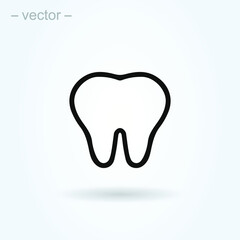Dental Treatment and Tooth. Line art simple vector modern icon design illustration.