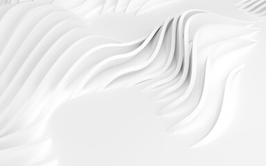 Obraz premium Abstract Curved Shapes. White Circular Background.