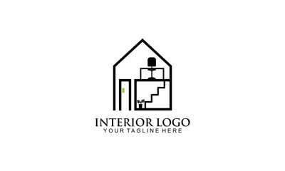 Interior room, gallery furniture logo design