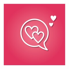 speech bubble with hearts