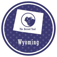 wyoming state map with the horned toad