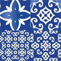 Decorative color ceramic azulejo tiles.