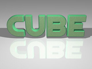 3D illustration of cube in colorful text from a realistic perspective, ideal image for the conceptual display of the topic