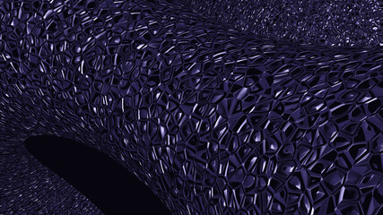 Colorful background of dark slate blue made by 3D illustration of rough surface with texture and tornado shape in middle