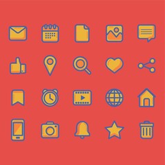 A set of social media icons illustration.