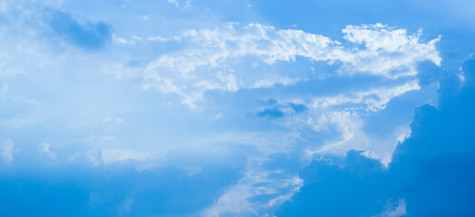 blue sky background with tiny clouds. panorama