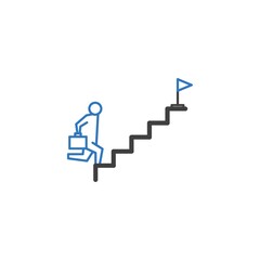 businessman climbing staircase