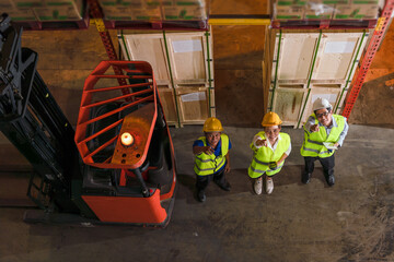 storage warehouse worker team