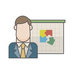 businessman and puzzle