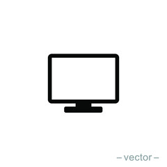 Monitor icon, illustration design template. Solid style. EPS 10.