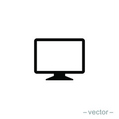 Monitor icon, illustration design template. Solid style. EPS 10.