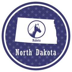 north dakota state map with nakota