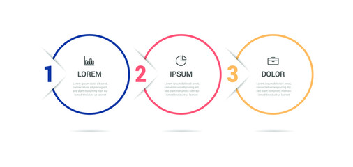 Infographic element with icons and 3 options or steps. Can be used for process, presentation, diagram, workflow layout, info graph, web design. Vector illustration
