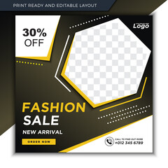 Fashion sale banner set. Social media post or web ads design template. Price off discount background. Vector illustration.