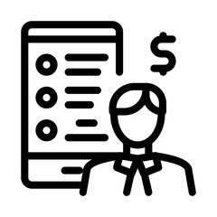 businessman talking smartphone icon vector. businessman talking smartphone sign. isolated contour symbol illustration