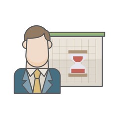Businessman and hourglass