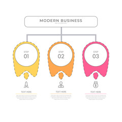 flat style Infographic design organization chart process template with editable text
